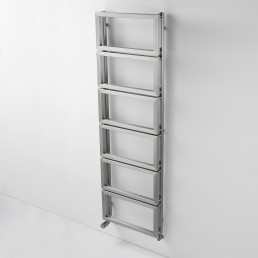Fatih 5F17 heated towel rail in Brushed Matt Stainless Steel finish