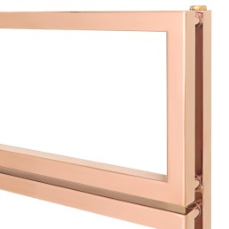 Detail photo of AEON Fatih heated towel rail in Rose Gold Polished PVD finish